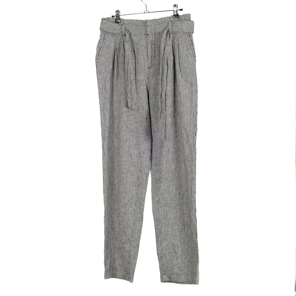 LOFT Striped Linen Blend Paper Bag Pants Women's Small Tall NWT